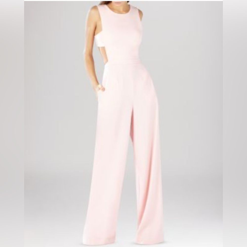 BCBGMaxazria - Sleeveless Rossana Cutout Pink Jumpsuit - Size: 02
